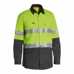 Bisley BS6415T Hoop Reflective Airflow Ripstop Shirt_ Long Sleeve_ Lime_Charcoal