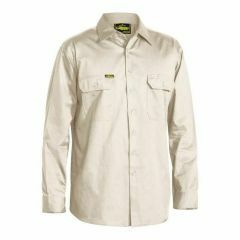 Bisley BS6893 Lightweight Cotton Drill Shirt_ Long Sleeve_ Sand