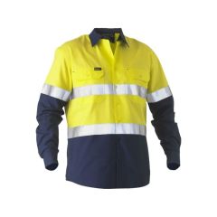 Bisley BS6996T Recycle Taped Two Tone Hi Vis Drill Shirt_ Yellow_
