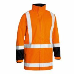 Bisley Taped Hi Vis Rain Shell Jacket_ Orange