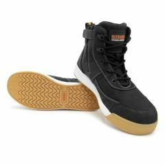 Bison Dune Low Cut Zip Side Lace Up Safety Boot_ Black