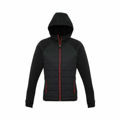 Biz Collection J515L Ladies STealth Tech Hoodie Jacket_ Black_Red