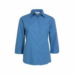 Biz Collection LB8200 Ladies Micro Check 3_4 Sleeve Shirt_ Mid Bl
