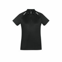 Biz Collection Ladies Academy Short Sleeve Polo Black_White