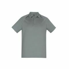 Biz Collection Mens Academy Short Sleeve Polo_ Silver_Charcoal