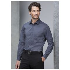 Biz Collection Mens Mason Classic Long Sleeve Shirt_ Slate