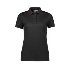 Biz Collection P313LS Womens Focus Short Sleeve Polo_ Black_Red