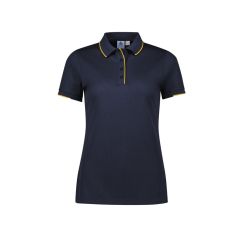 Biz Collection P313LS Womens Focus Short Sleeve Polo_ Navy_Gold