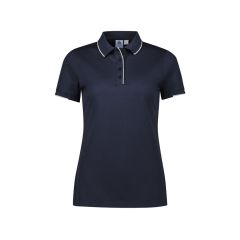 Biz Collection P313LS Womens Focus Short Sleeve Polo_ Navy_White