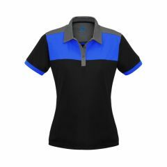 Biz Collection P500LS Ladies Charger Polo_ Black_Royal_Grey