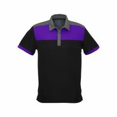 Biz Collection P500MS Mens Charger Polo_ Black_Purple_Grey
