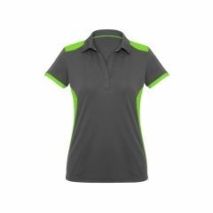 Biz Collection P705LS Ladies Rival Polo_ Grey_Fluoro Lime