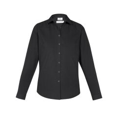 Biz Collection S127LL Ladies Memphis Long Sleeve Shirt_ Black