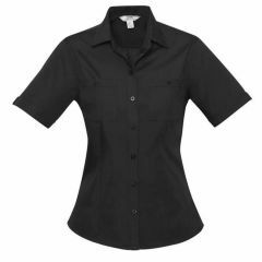 Biz Collection S306LS Ladies Bondi Short Sleeve Shirt_ Black