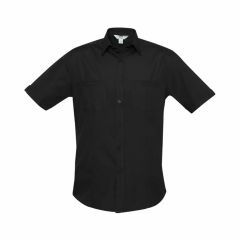 Biz Collection S306MS Mens Bondi Short Sleeve Shirt_ Black