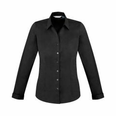 Biz Collection S770LL Ladies Monaco Shirt_ Long Sleeve_ Black