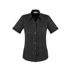 Biz Collection S770LS Ladies Monaco Short Sleeve Shirt_ Black