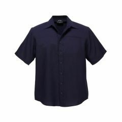 Biz Collection SH3603 Mens Plain Oasis Short Sleeve Shirt_ Navy