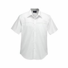 Biz Collection SH3603 Mens Plain Oasis Short Sleeve Shirt_ White