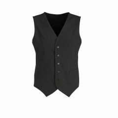 Biz Corporates 94011s Mens Peaked Vest With Knitted Back_ Black