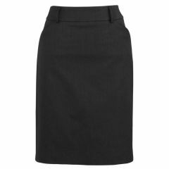 Biz Corporates Cool Stretch Plain Ladies Multi Pleat Skirt Charcoal