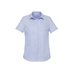 Biz Corporates RS968LS Womens Charlie Short Sleeve Shirt_ Blue Ch