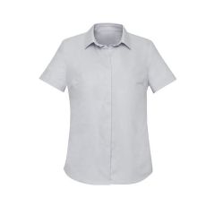 Biz Corporates RS968LSs Womens Charlie Short Sleeve Shirt_ Silver