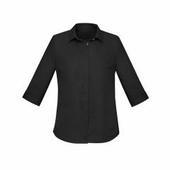 Biz Corporates RS968LTs Womens Charlie 3_4 Sleeve Shirt_ Black