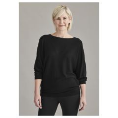Biz Corporates RSW370L Womens Skye Batwing Sweater Top_ Black