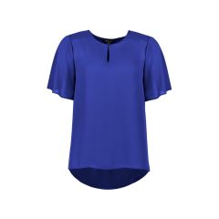 Biz Corporates Womens Vienna Short Sleeve Blouse_ Cobalt Blue