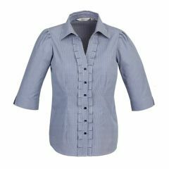 Biz Ladies Edge 3_4 Sleeve Shirt Blue