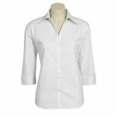 Biz Ladies Metro 3_4 Sleeve Shirt White