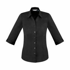 Biz Ladies Monaco 3_4 Sleeve Shirt Black