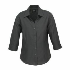 Biz Ladies Plain Oasis 3_4 Sleeve Shirt Charcoal