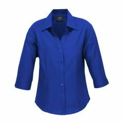 Biz Ladies Plain Oasis 3_4 Sleeve Shirt Electric Blue