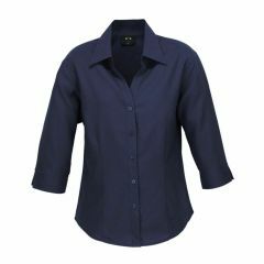 Biz Ladies Plain Oasis 3_4 Sleeve Shirt Navy