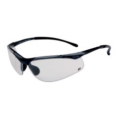 Bolle Dark Gun Frame Platinum Clear Lens Safety Glasses