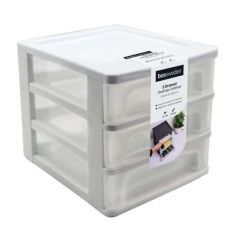 Boxsweden 30 x 24_5 x 25_5cm White 3 Layer Storage Drawer