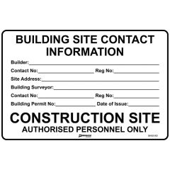Building Site Contact Information_ 600 x 400mm Corflute