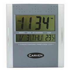 Carven Digital Clock_ Silver_ Desk or Wall Mount