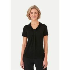 City Collection 2222 Ladies Pippa Knit Top_ Short Sleeve_ Black