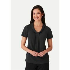 City Collection 2222 Ladies Pippa Knit Top_ Short Sleeve_ Charcoa