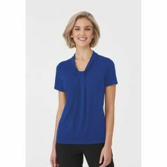 City Collection 2222 Ladies Pippa Knit Top_ Short Sleeve_ Cobalt