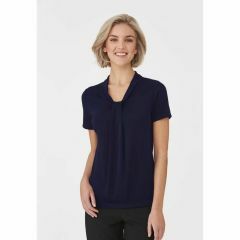 City Collection 2222 Ladies Pippa Knit Top_ Short Sleeve_ Navy