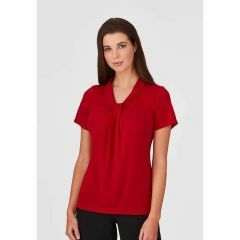 City Collection 2222 Ladies Pippa Knit Top_ Short Sleeve_ Red