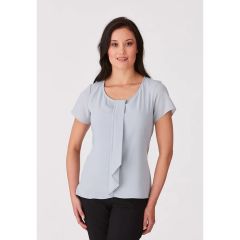 City Collection 2285 Ladies Cascade Short Sleeve Top_ Silver
