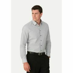 City Collection 4265 Mens Pinfeather Shirt_ Long Sleeve_ Charcoal