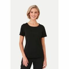 City Collection Ladies Smart Knit Top_ Short Sleeve_ Black