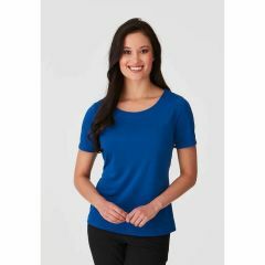 City Collection Ladies Smart Knit Top_ Short Sleeve_ Royal