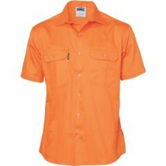 DNC 3201 190gsm Cotton Drill Shirt_ Short Sleeve_ Orange